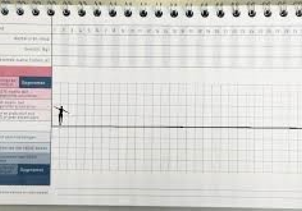 Een bladzijde uit de papieren lifechart